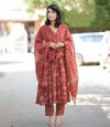 Maroon Colour Rayon Printed Kurti With Pant Dupatta Wholesale Market In Surat Aaradhna 2037
